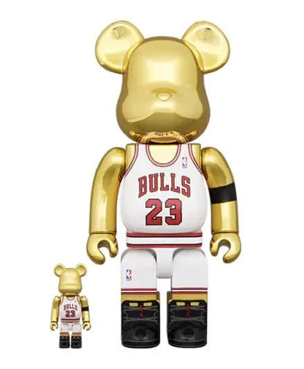 400% & 100% Bearbrick Sæt - Michael Jordan 1991 World Champion (NBA)