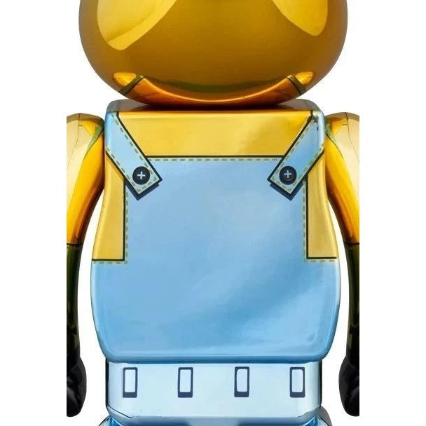 400% + 100% Bearbrick Set - Minion BOB (Chrome)