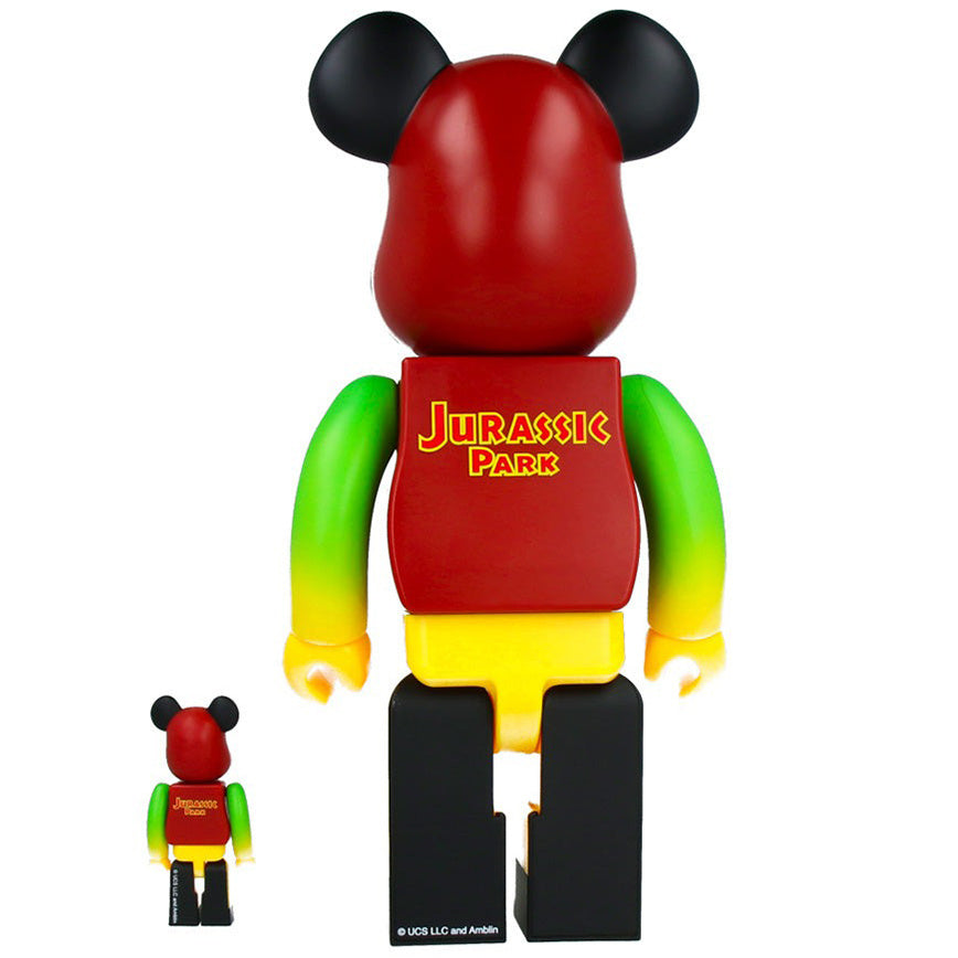 Set Bearbrick 400% & 100% - Jurassic Park (Verde & Giallo)