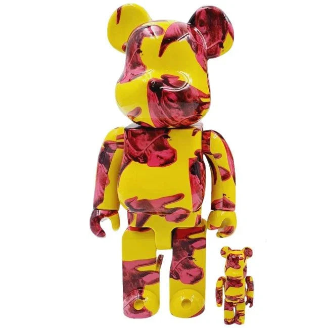 400% & 100% Bearbrick set - Andy Warhol Cow Wallpaper limited edition figures.