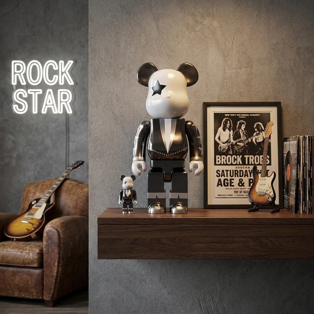 400% & 100% Bearbrick set - KISS Star Child (Chrome ed.) | 400% & 100% Bearbrick set - KISS Star Child (Chrome ed.) | Køb hos Bearbrick.dk