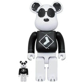 400% & 100% Bearbrick Sæt - Snoopy White Sox (MLB x Peanuts)
