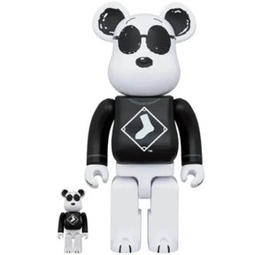 400% & 100% Bearbrick Sæt - Snoopy White Sox (MLB x Peanuts)