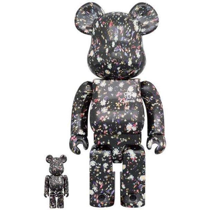 400% & 100% Bearbrick sæt - Anever (Black) by Onward Kashiyama-Medicom Toy-Bearbrick