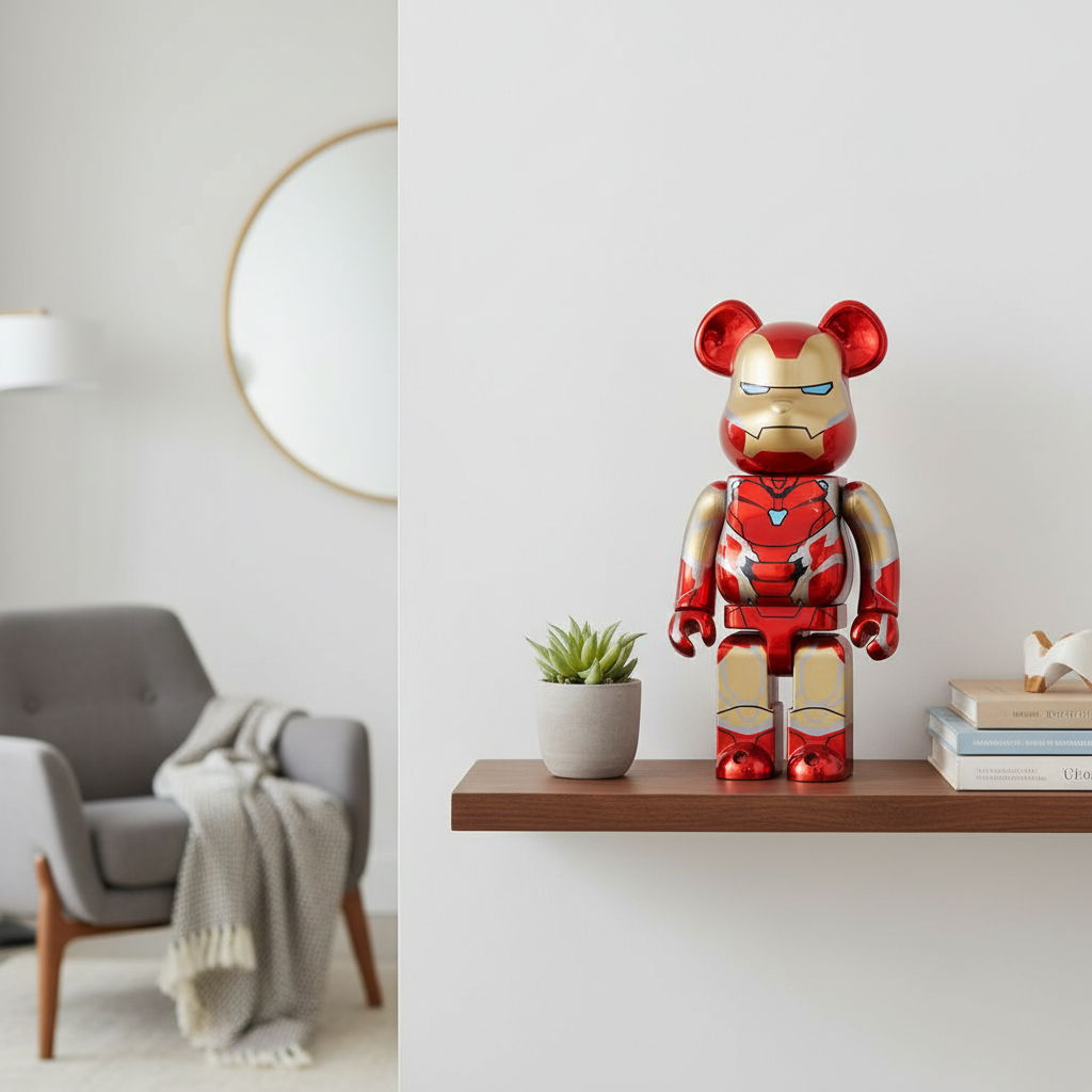 400% & 100% Bearbrick - Iron Man - Mark 85 Chrome ed. (BWWT3)