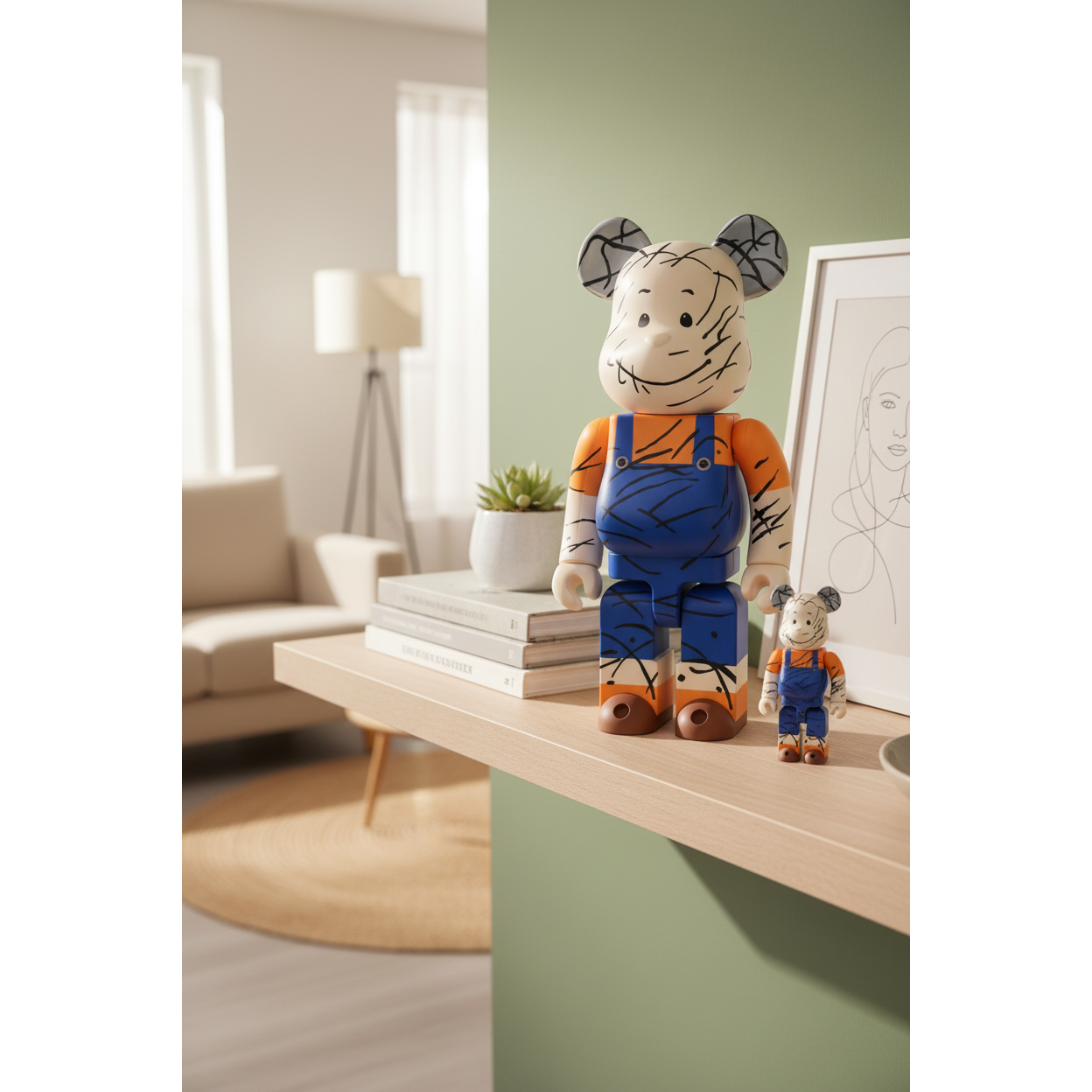 400% & 100% Bearbrick Sæt - Pigpen (Peanuts)-Medicom Toy-Bearbrick