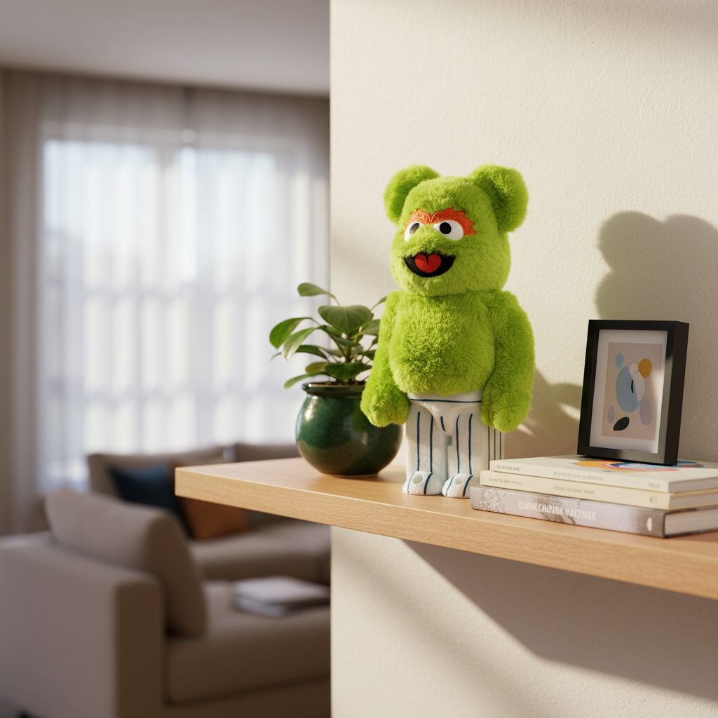 400% & 100% Bearbrick sæt - Oscar The Grouch - Costume Edition (Sesame Street)