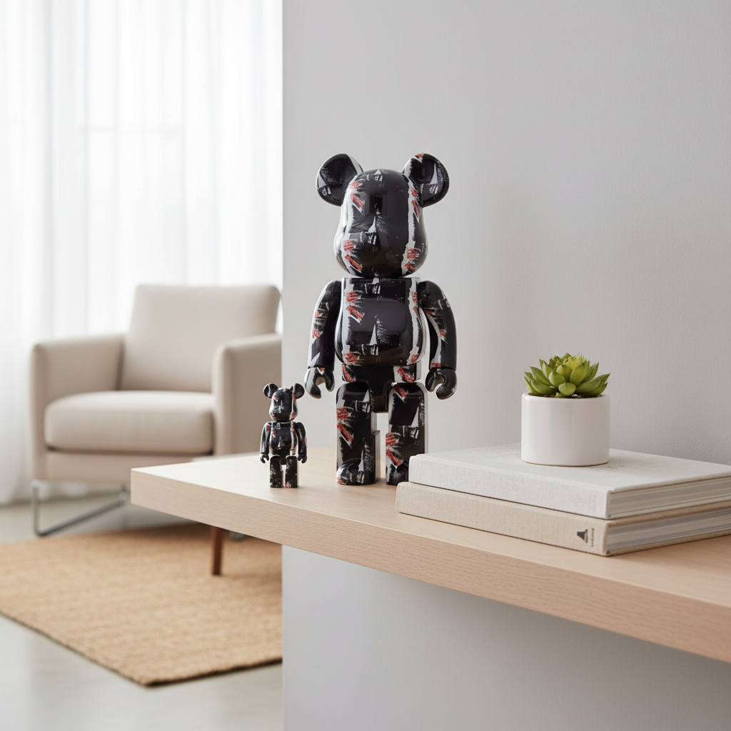 400% & 100% Bearbrick Sæt - The Rolling Stones (Sticky Fingers - Black)