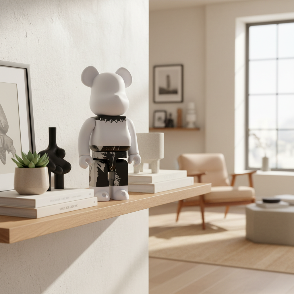 400% & 100% Bearbrick Sæt - The Rolling Stones (Sticky Fingers - White)