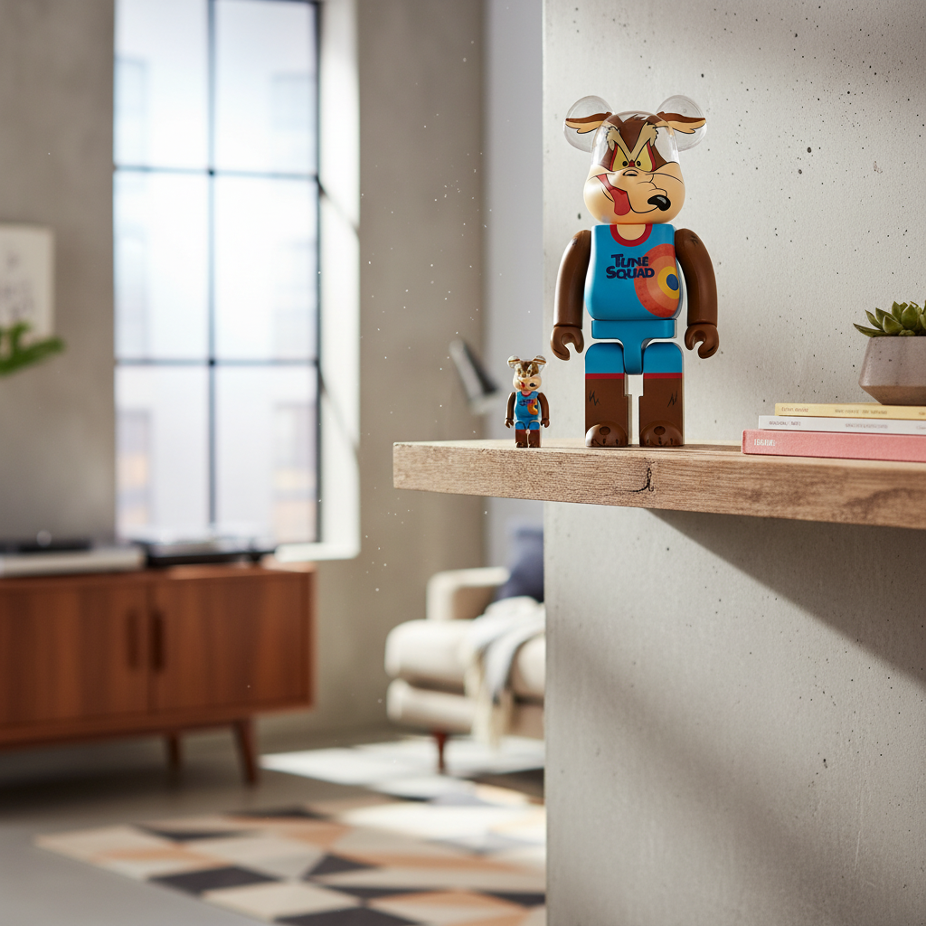 400% & 100% Bearbrick sæt - Wile E. Coyote (Space Jam 2)-Medicom Toy-Bearbrick