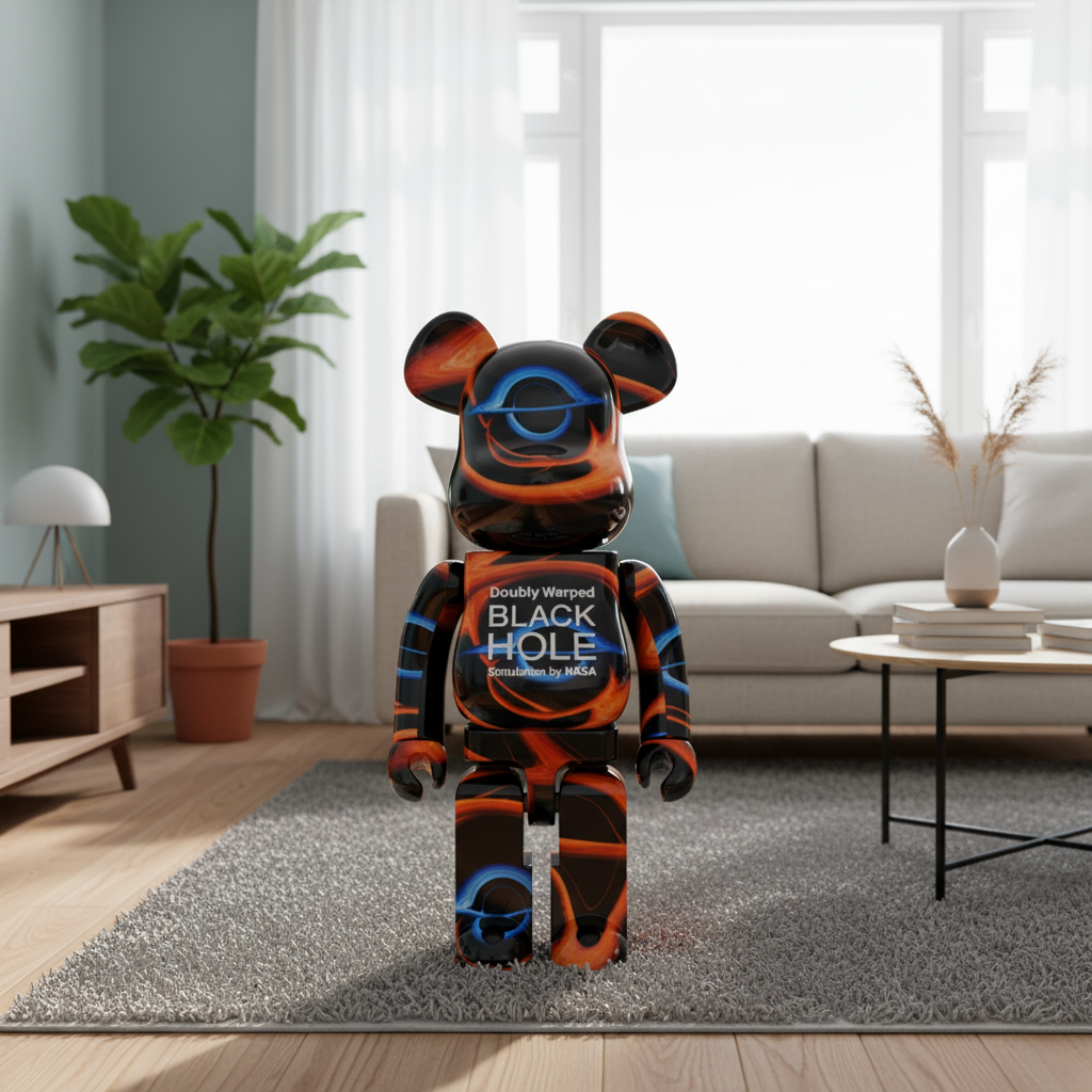 1000% Bearbrick - Doubly Warped Black Hole (NASA)