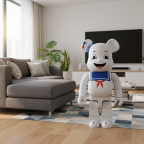 1000% Bearbrick - Stay Puft Marshmallow Man (White Chrome)