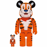 400% & 100% Bearbrick sæt - Tony The Tiger Flocky (Kelloggs)