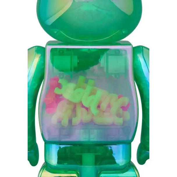 400% & 100% Bearbrick Set - X-girl (Clear Green)