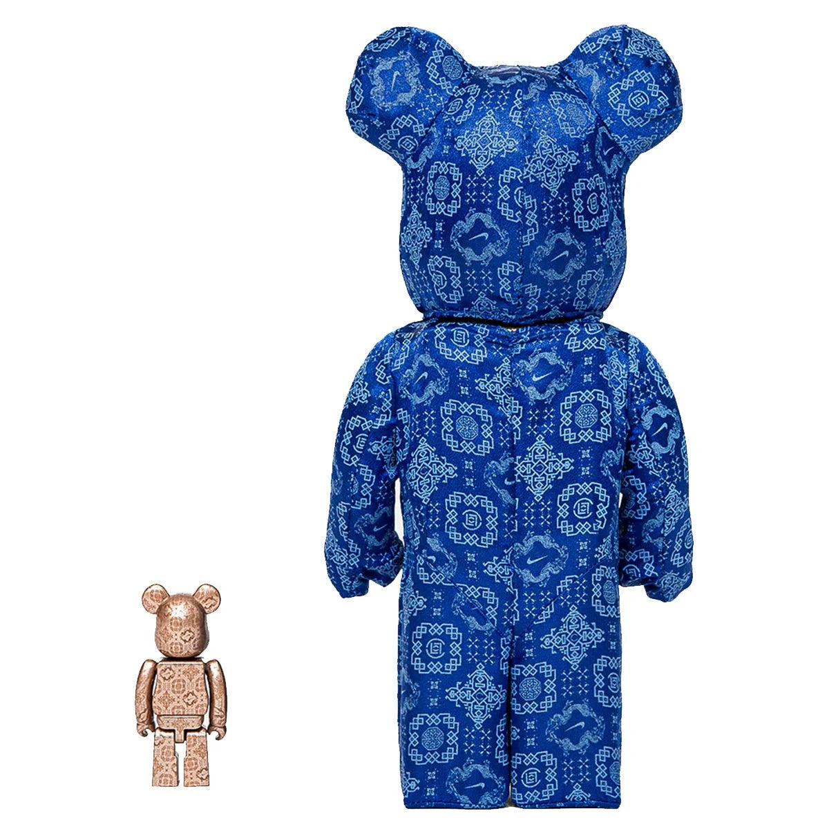 400% + 100% Bearbrick sæt - CLOT x Nike - Royal University (Blue Silk)-Medicom Toy-Bearbrick