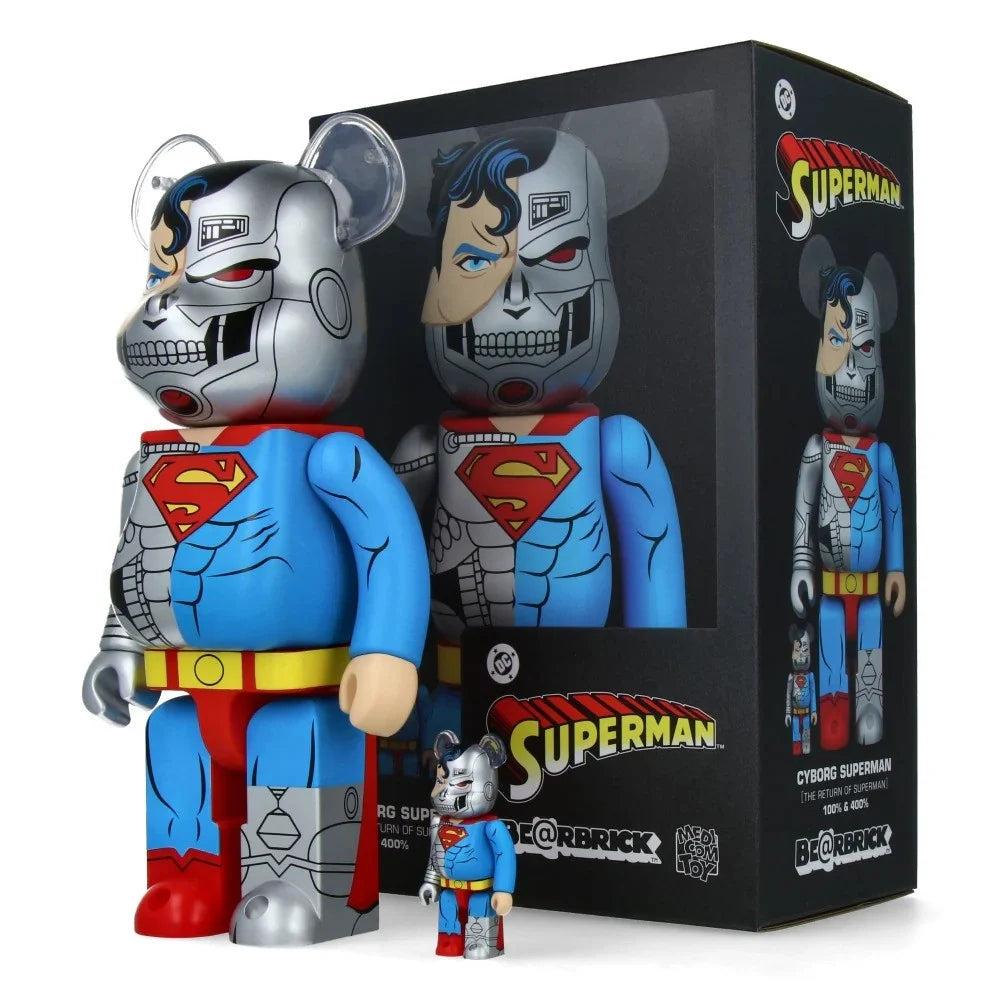 400% & 100% Bearbrick set - Cyborg Superman (The Return of Superman)