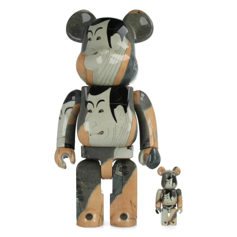 400% & 100% Bearbrick sæt – Toshusai Sharaku Ichikawa Ebizo IV-Medicom Toy-Bearbrick