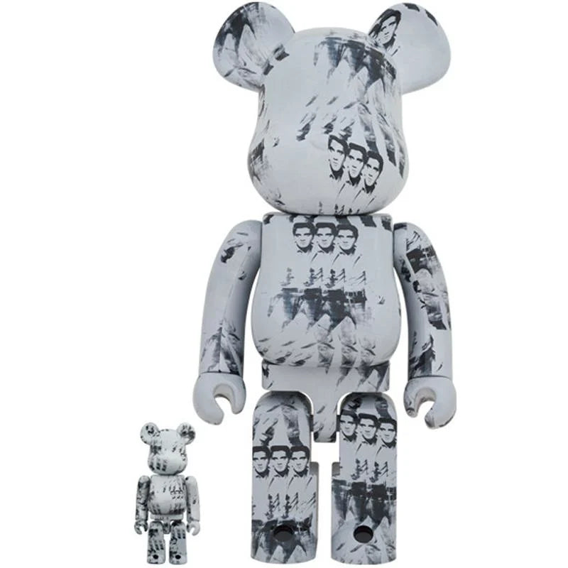 400% & 100% Bearbrick set - Andy Warhol (Elvis Presley)-Medicom Toy-Bearbrick