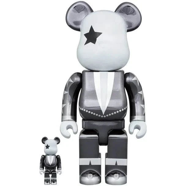 400% & 100% Bearbrick sæt - KISS Star Child (Chrome ed.)-Medicom Toy-Bearbrick